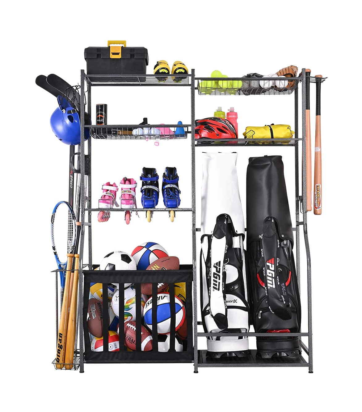 Mythinglogic Golf Storage Garage Organizer,Golf Bag Storage Stand and Other Golfing Equipment Rack