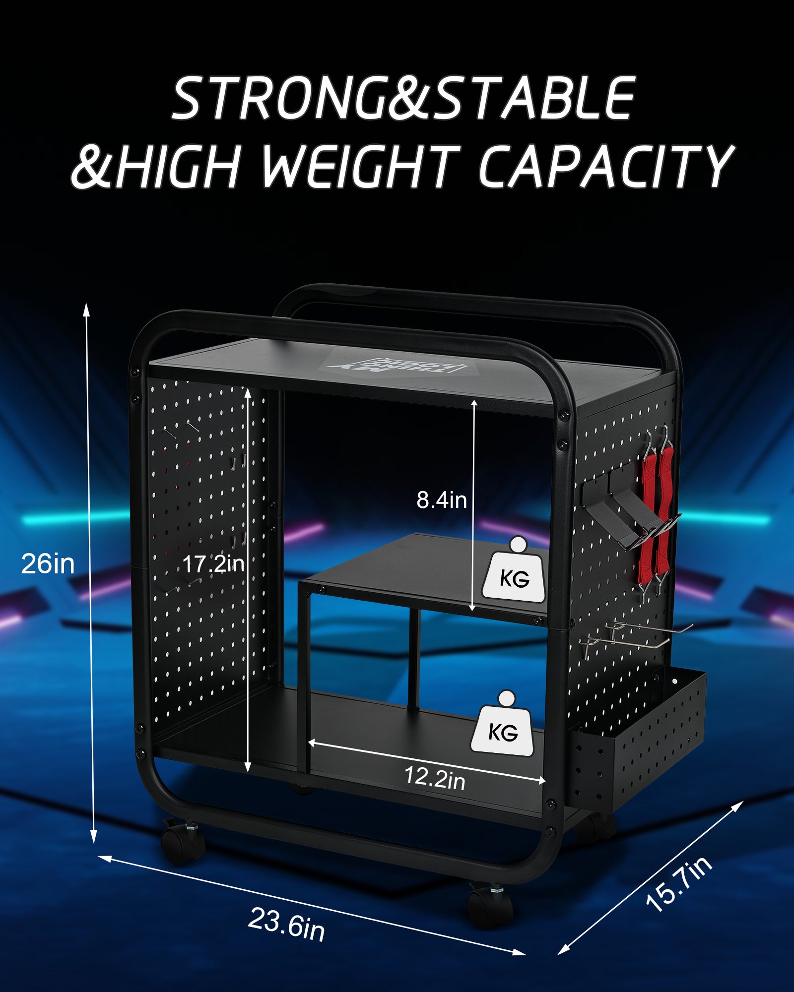 Mythinglogic Gaming Station Organizer, Metal Game Controller Holder, Video Game Console Storage Rack, Game Organizer Storage for PS5/PS4/Xbox/Switch/Gaming Accessories (Black)