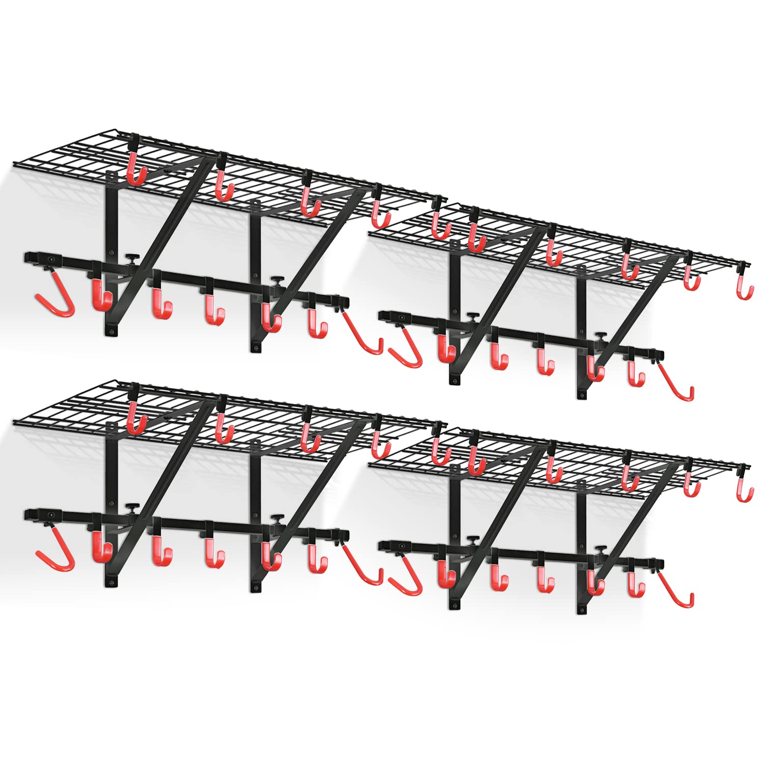 Mythinglogic Garage Wall Shelving 1 Pack Includes Bike Hooks, Wall Shelves Garage Organizer with Vertical Bike Hanger