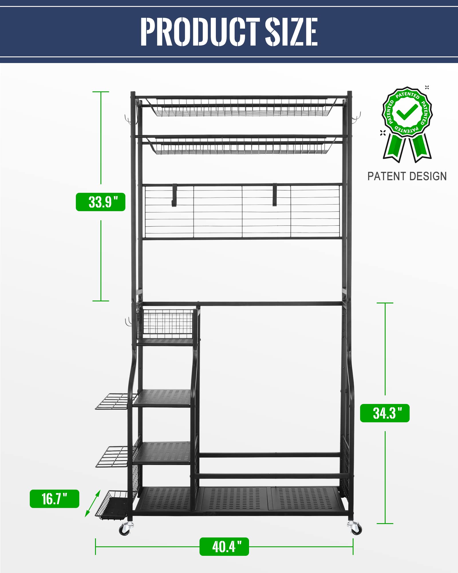Mythinglogic Golf Bag Stand, Golf Organizer for Garage with Extra Top Organizer
