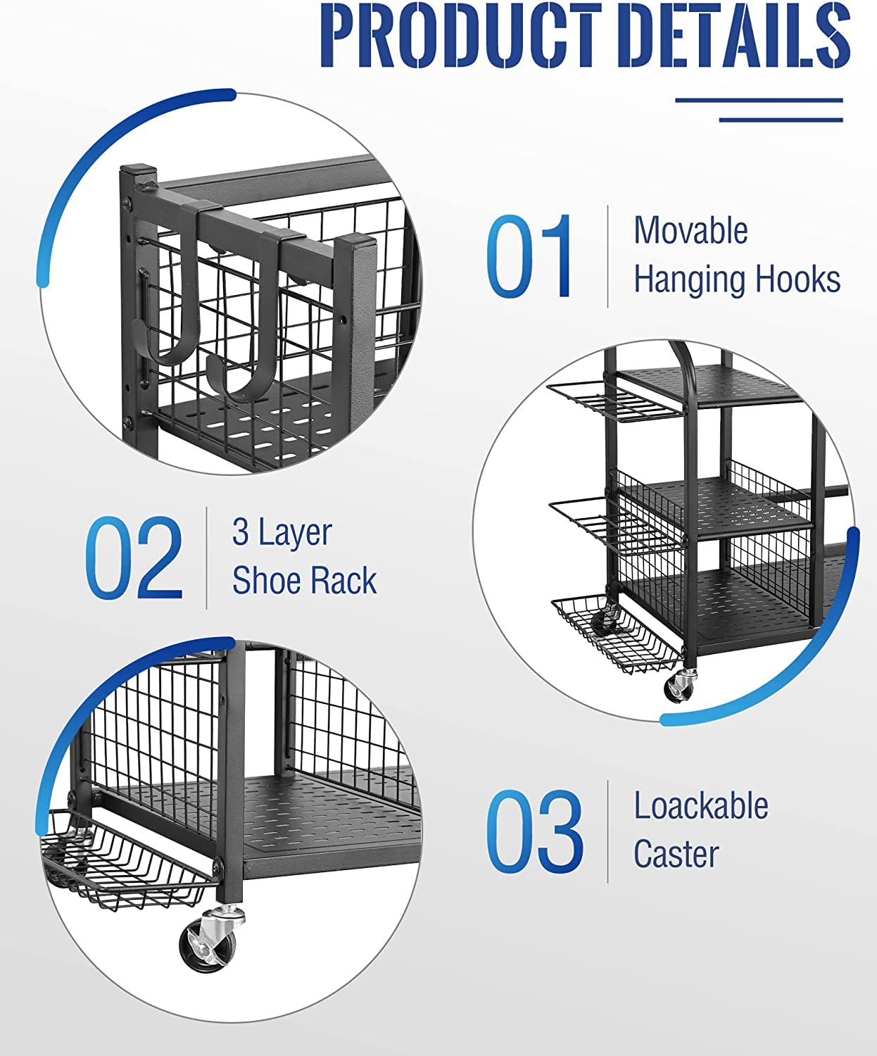 Mythinglogic Golf Bag Stand, Golf Organizer for Garage with Extra Top Organizer
