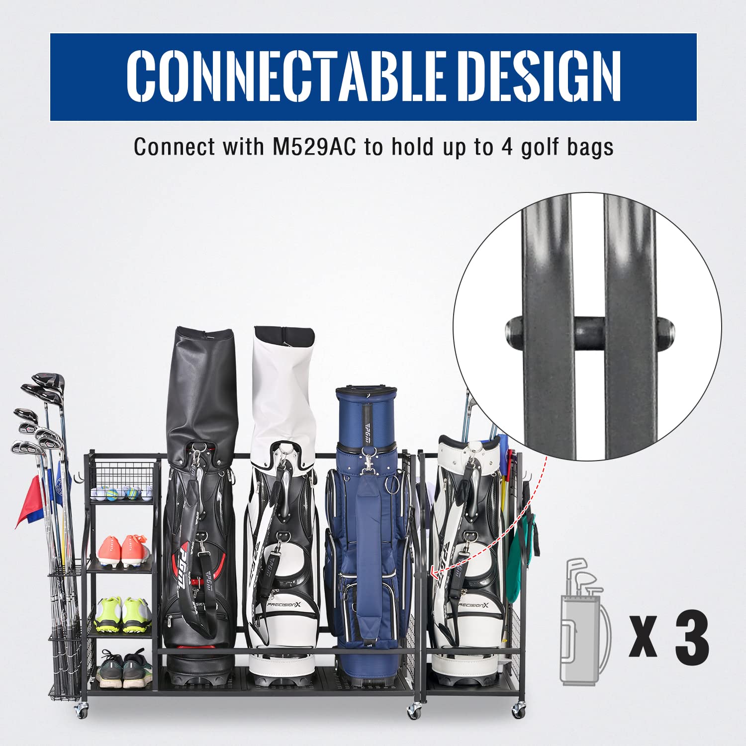 Mythinglogic Golf Bag Rack, Black