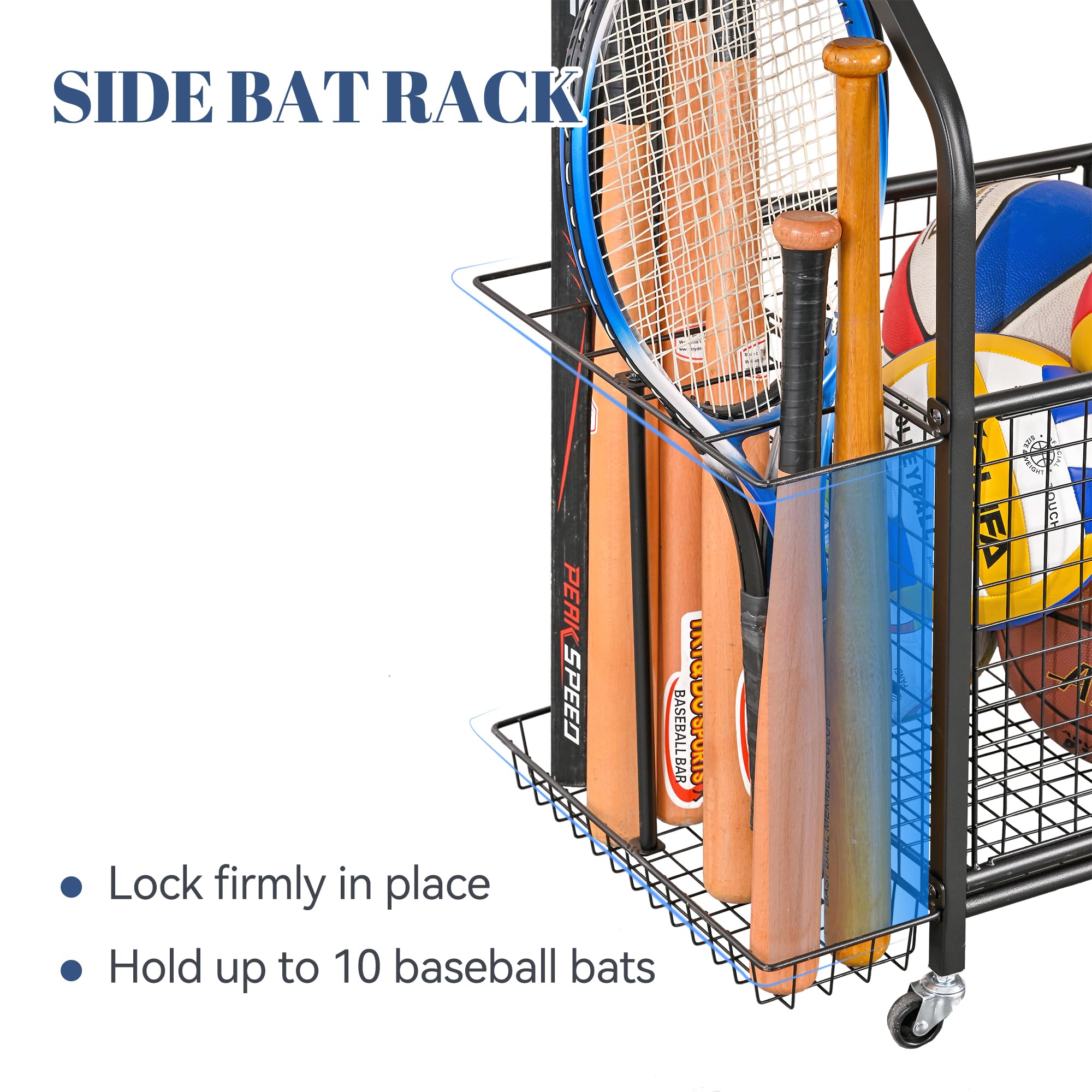 PLKOW Sports Equipment Storage for Garage, Indoor/Outdoor Sports Rack for Garage