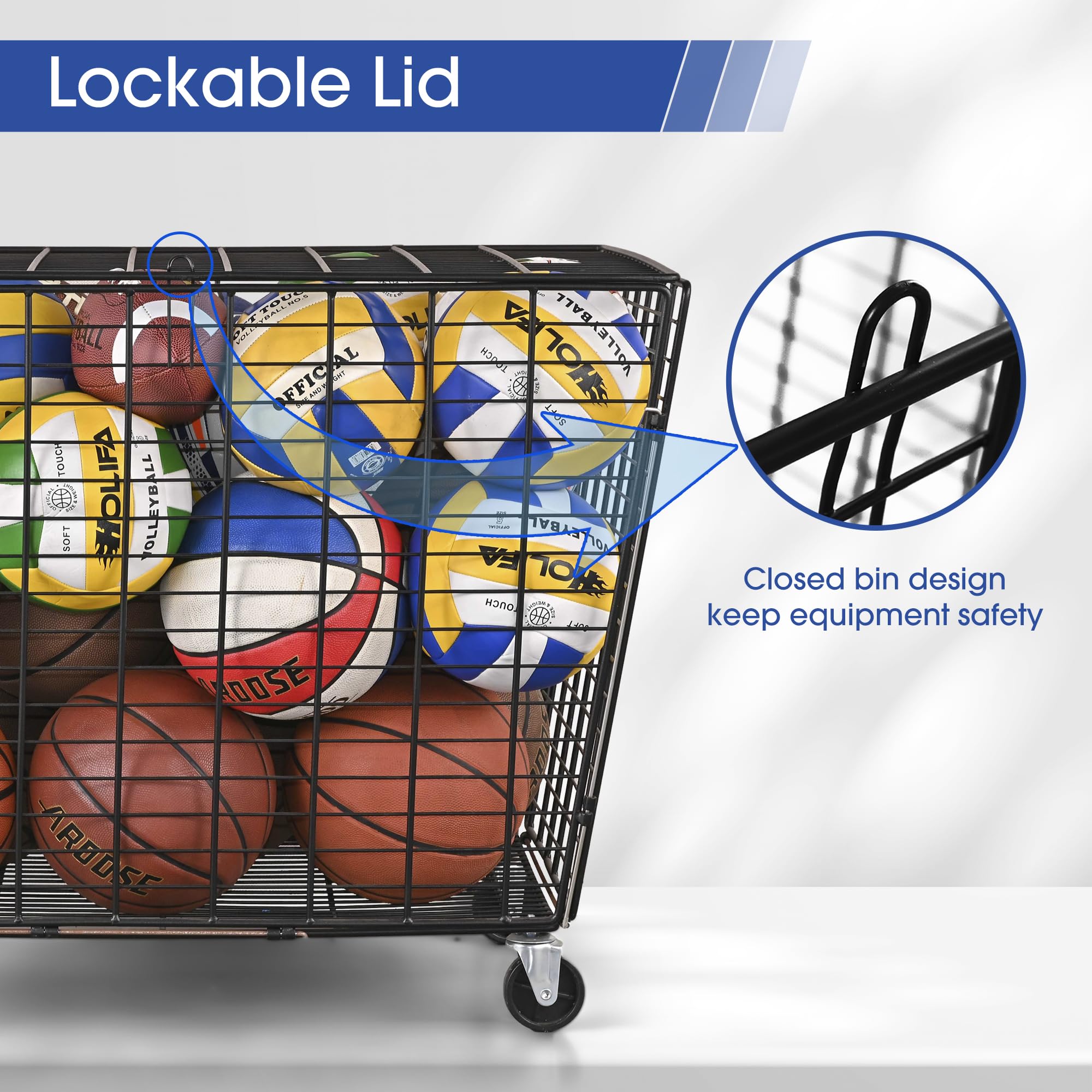 Mythinglogic Rolling Sports Ball Storage Cart
