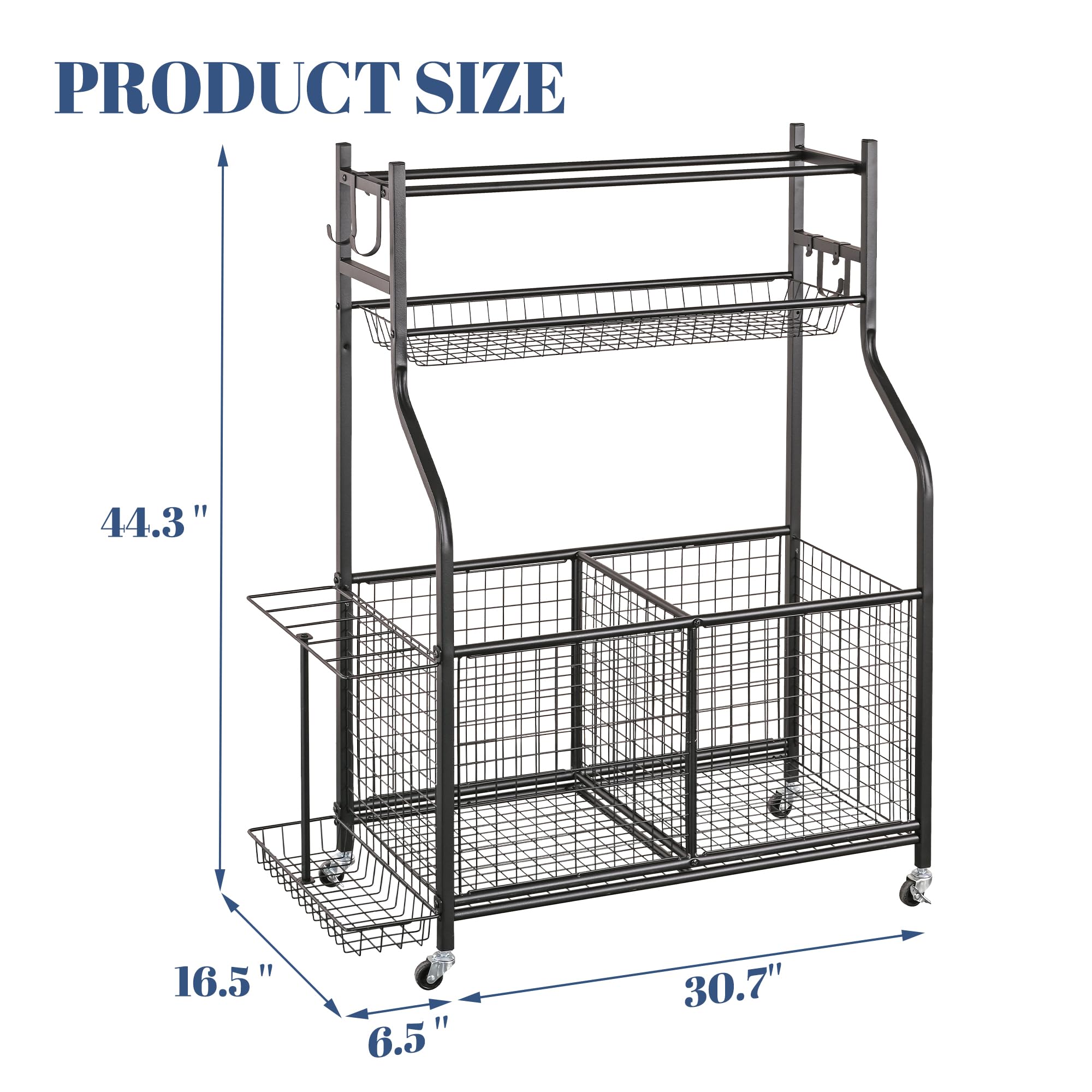 PLKOW Sports Equipment Storage for Garage, Indoor/Outdoor Sports Rack for Garage