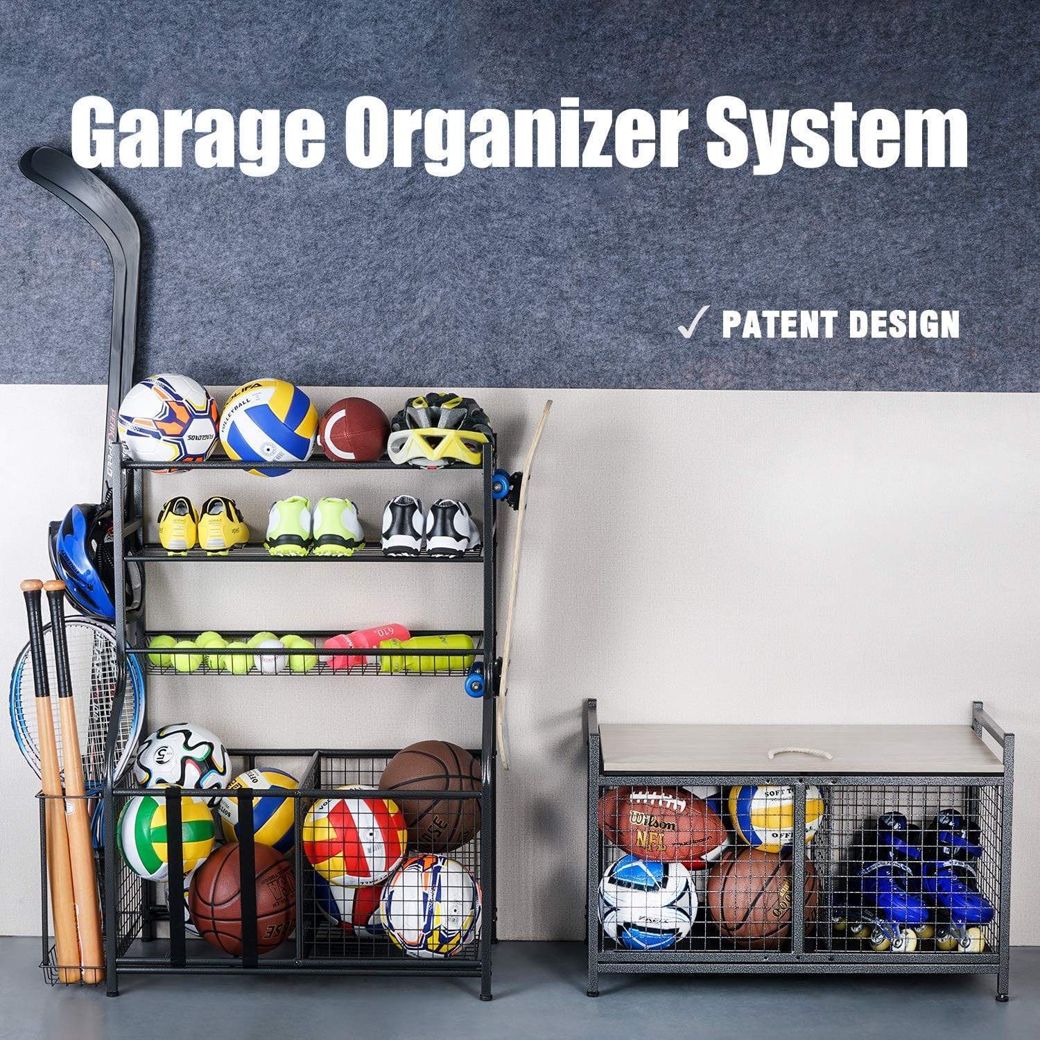 Garage & Storage - Ball Storage Racks With Wheels