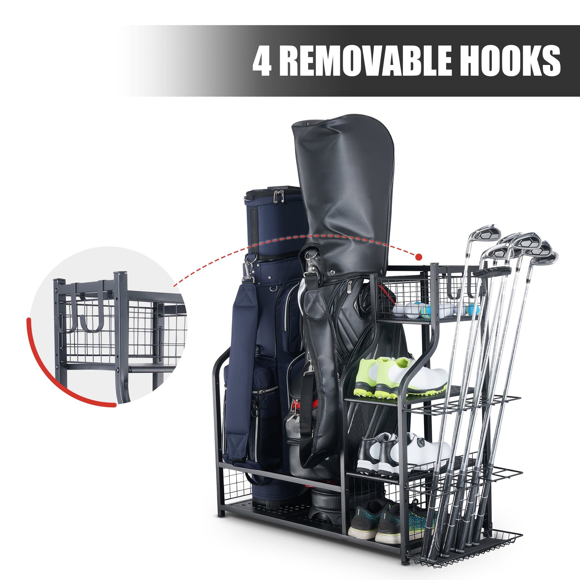 Garage & Storage - Golf Bag Organizer, Extra Large Design For Golf Accessories