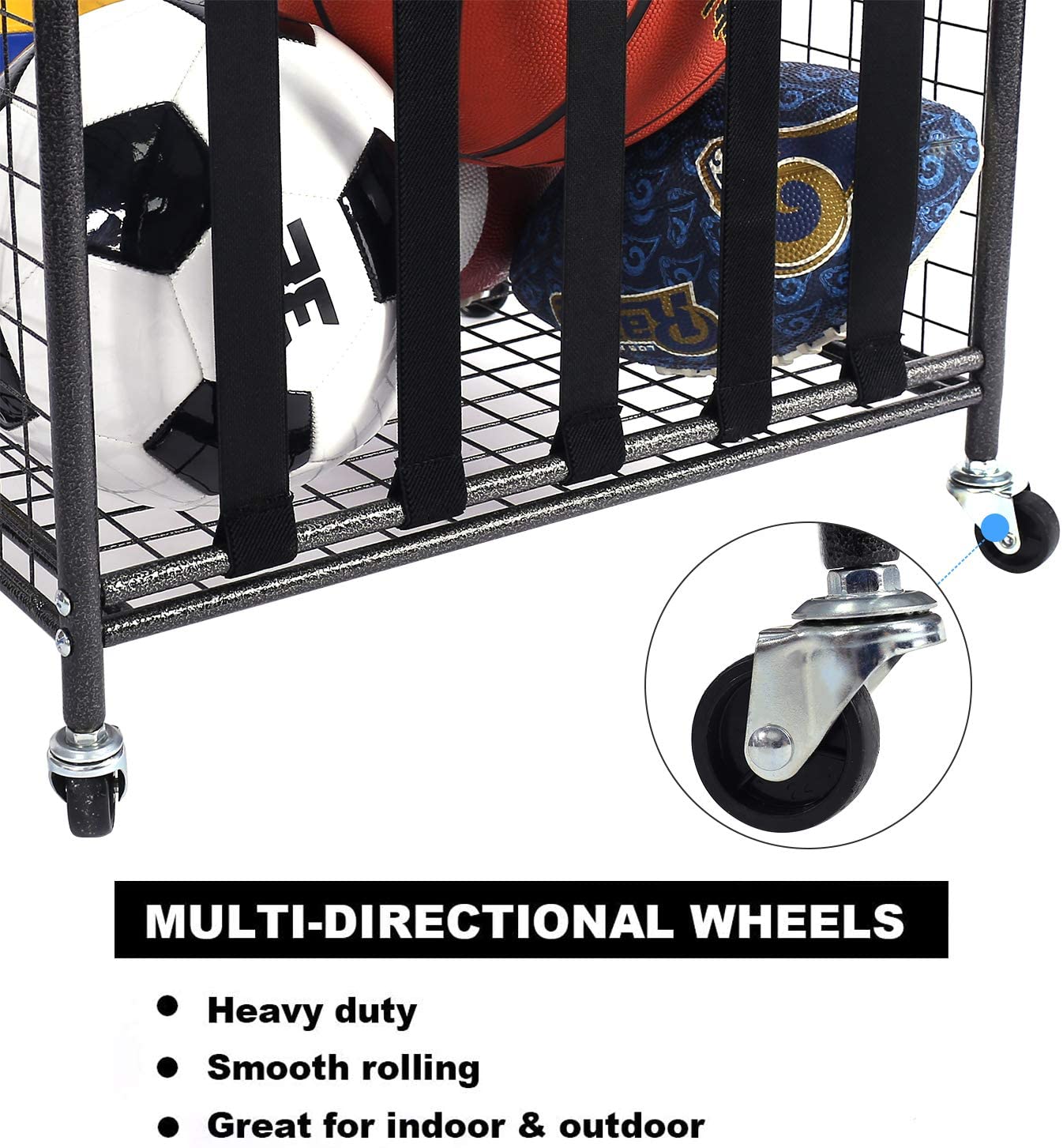 Garage & Storage - Sports Ball Storage Cart