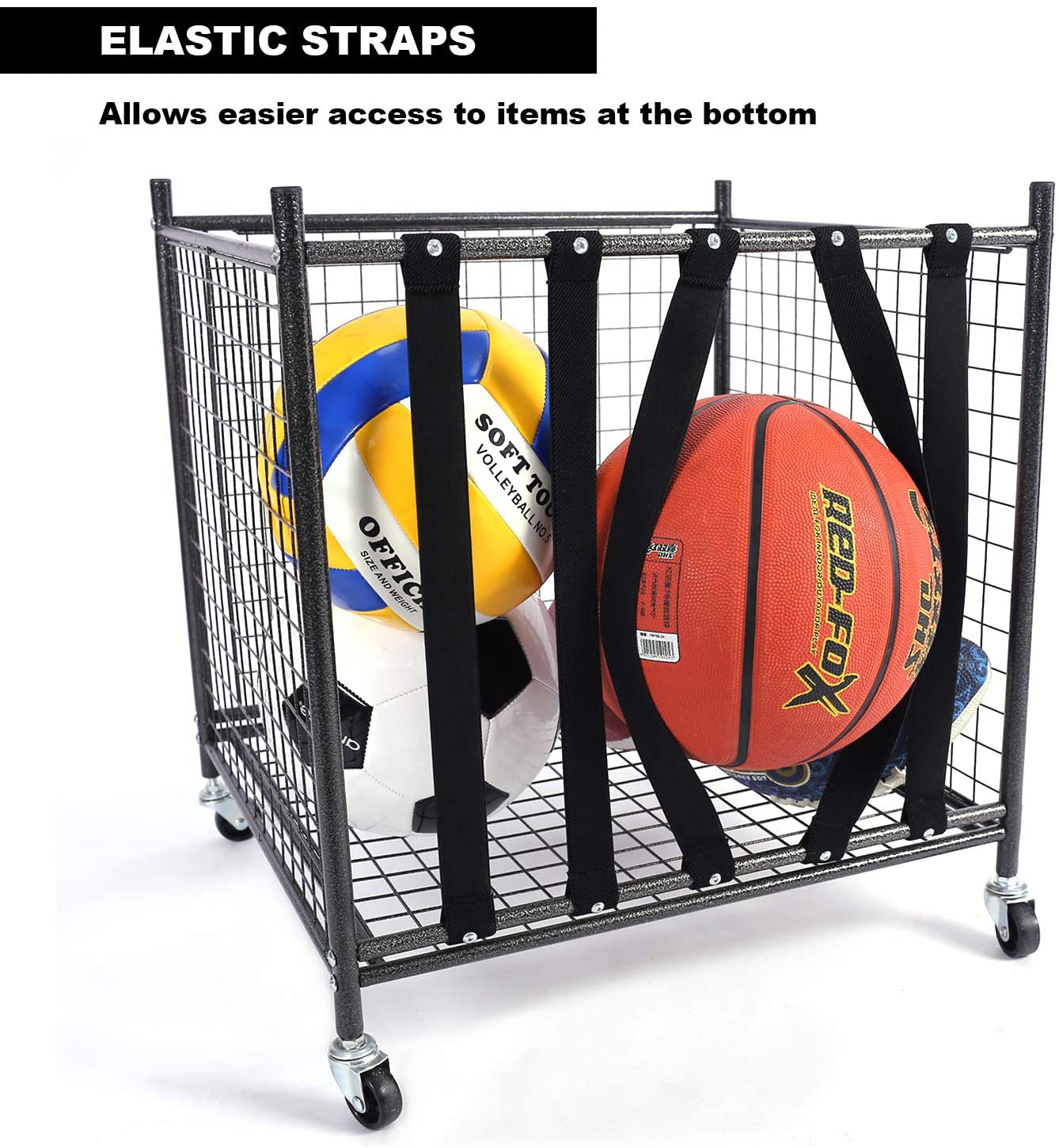 Garage & Storage - Sports Ball Storage Cart