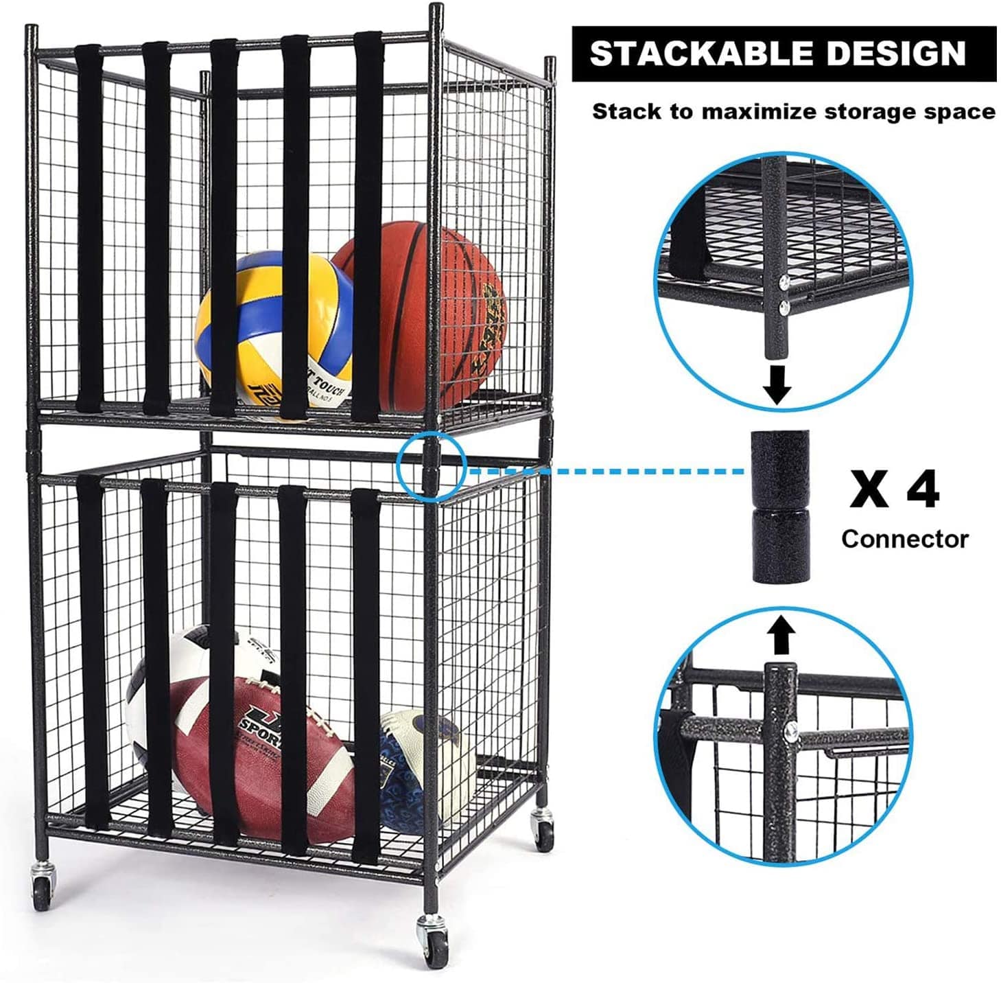 Garage & Storage - Sports Ball Storage Cart