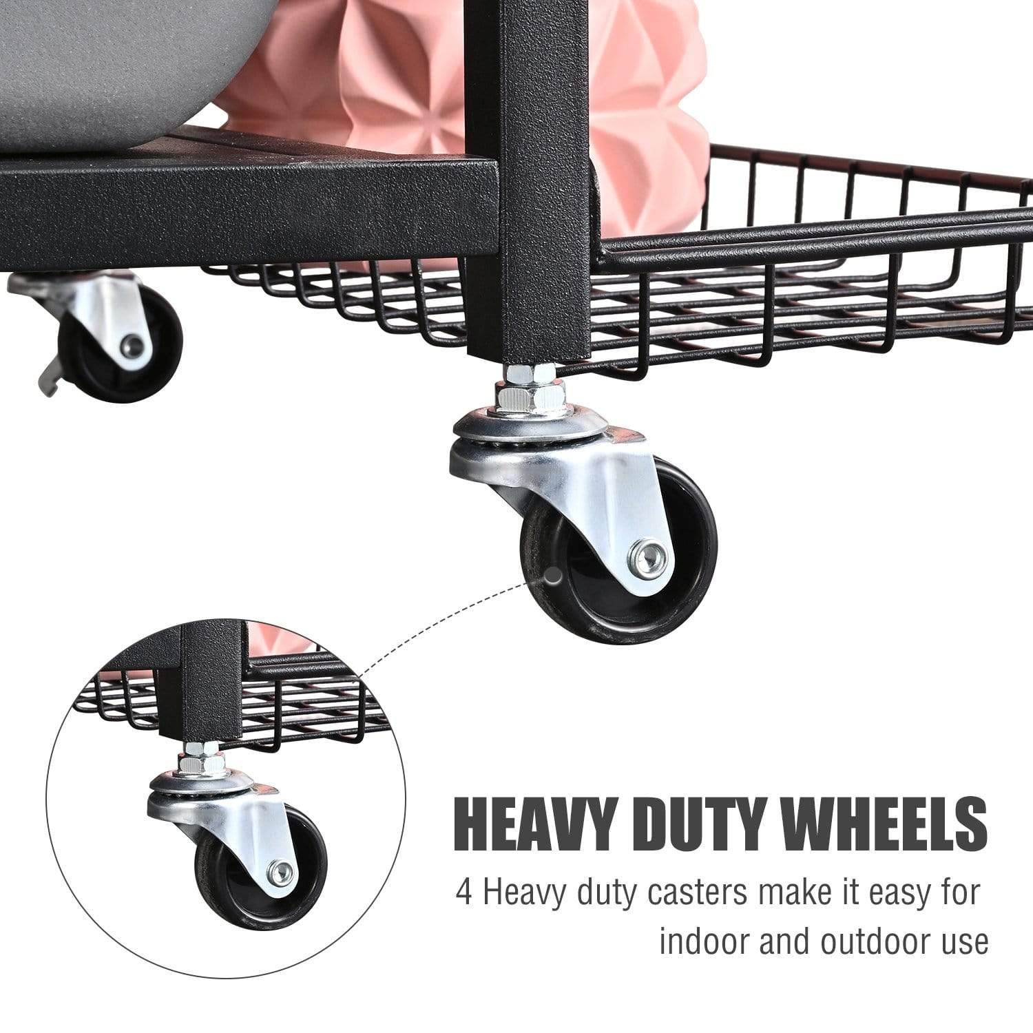 PLKOW Weight Rack for Dumbbells, Kettlebells, Yoga Mat and Balls,Black