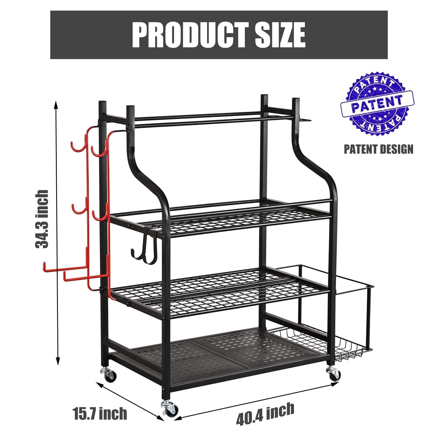 PLKOW Weight Rack for Dumbbells, Kettlebells, Yoga Mat and Balls,Black