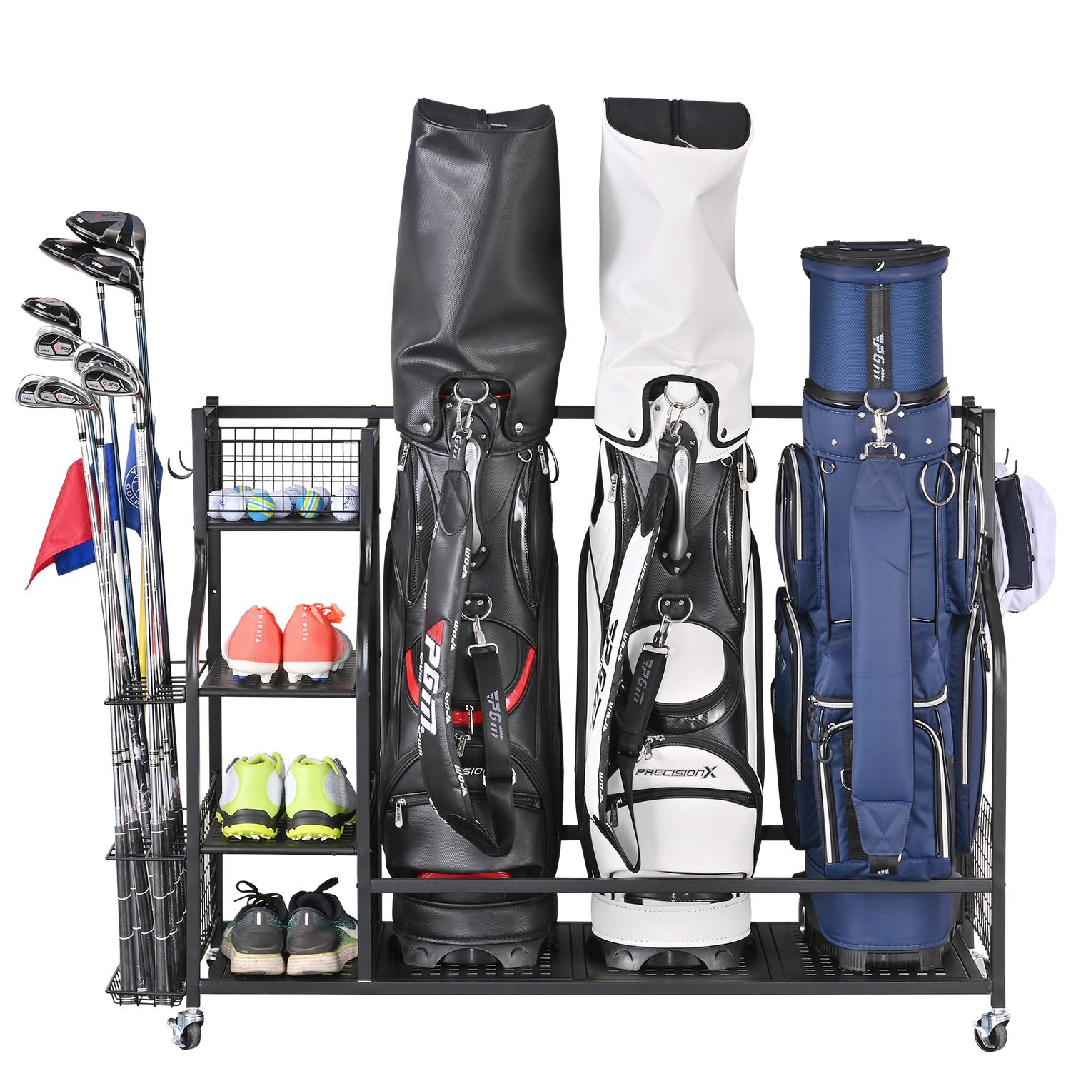 Mythinglogic 3 Golf Bags Storage Organizer-Extra Large Size Fits 3 Ful