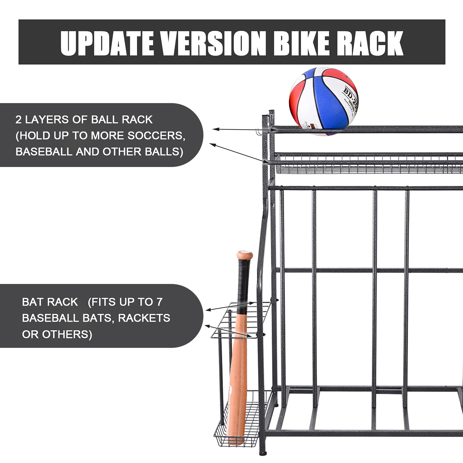 Mythinglogic Garage Bike Rack Storage Organizer,3 Bike Floor Parking Stand for Garage Organizer