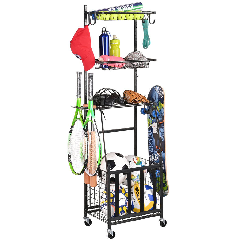 PLKOW Sports Equipment Storage for Garage, Indoor/Outdoor Sports Rack