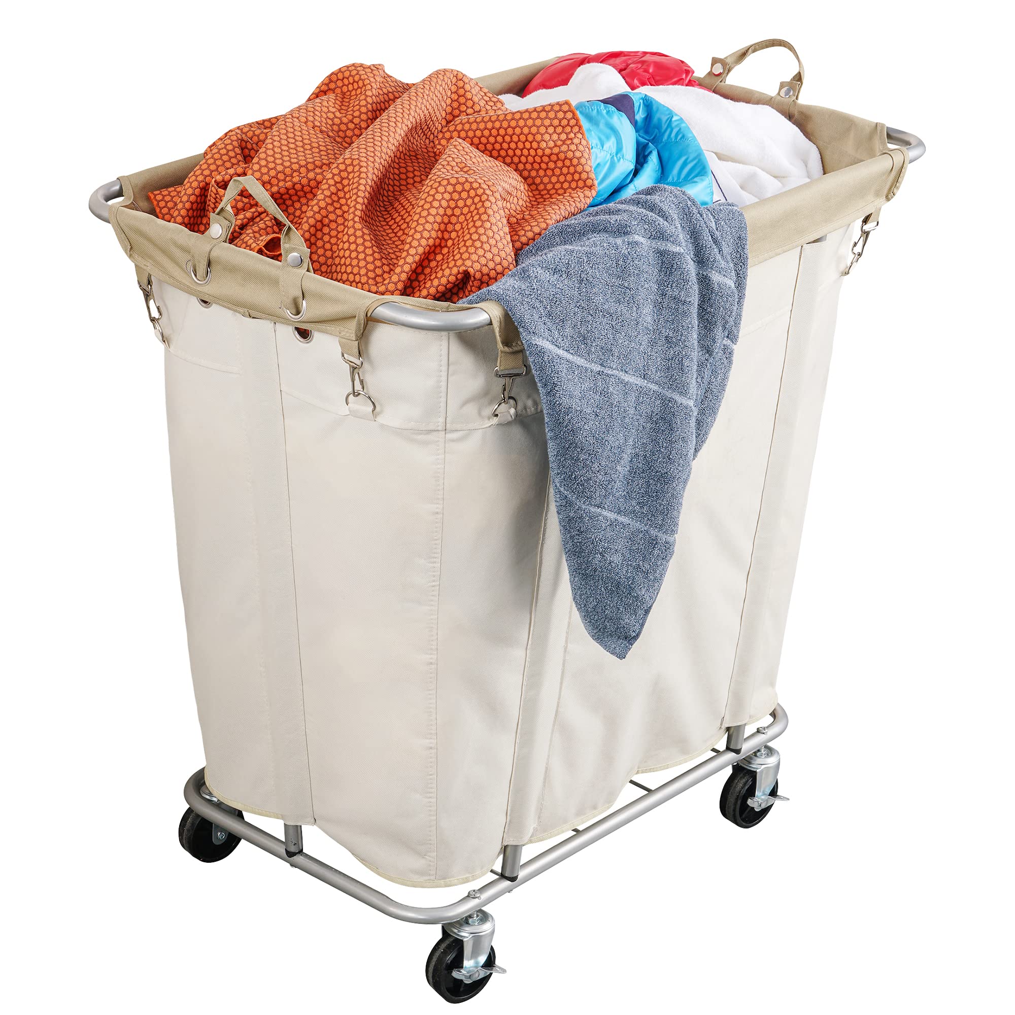 PLKOW Laundry Cart with Wheels 320L Large Rolling Laundry Cart for Commercial/Home