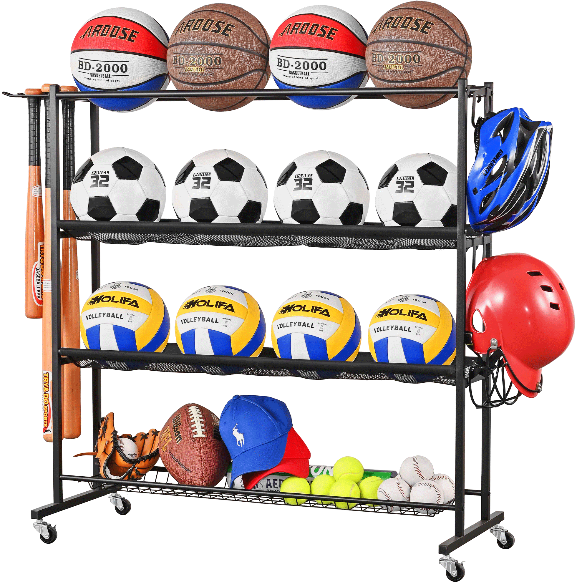 Wilson Basketball Metal Basketball Storage Rack - Holds 4 Balls ...