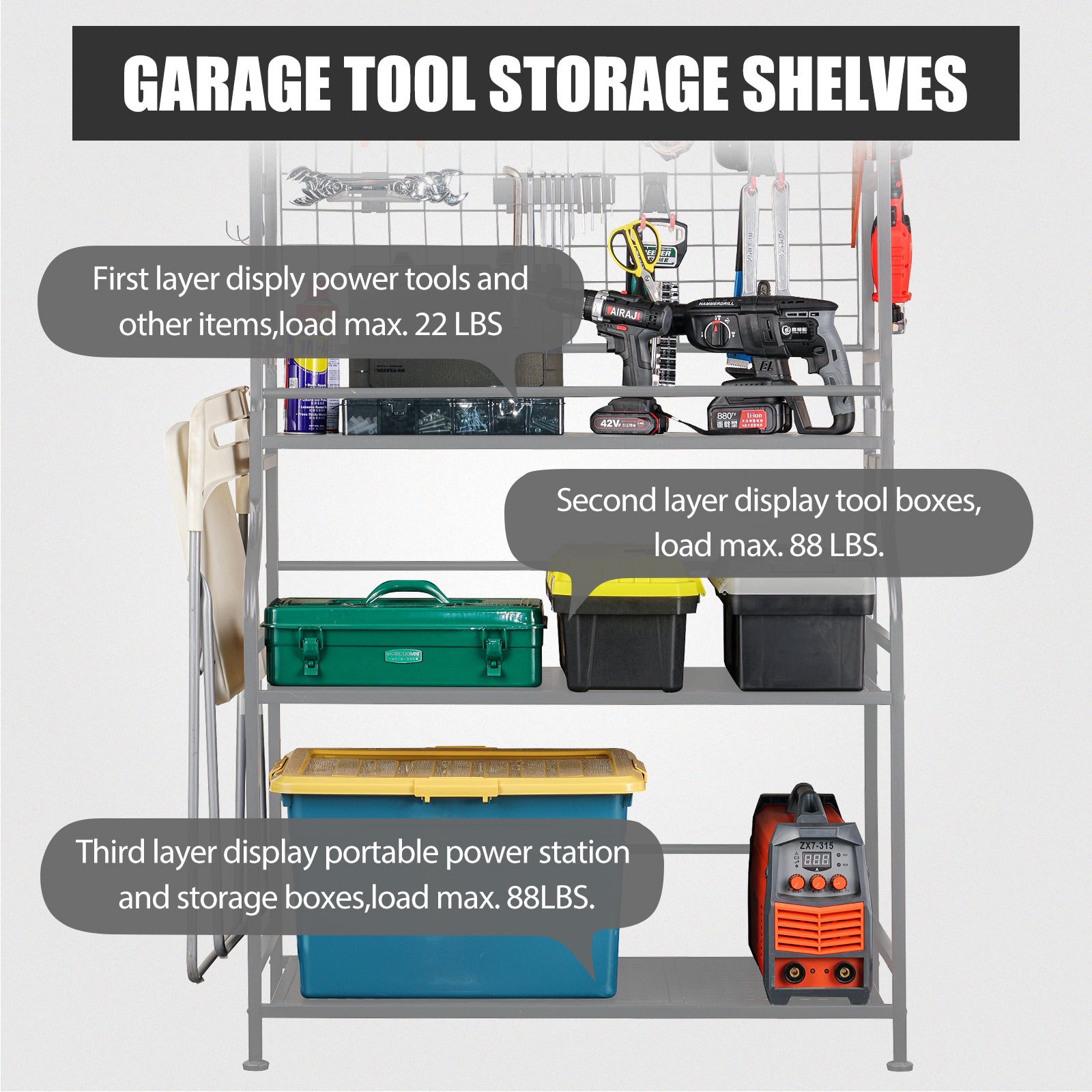 Mythinglogic Heavy Duty Tool Storage Organizer for Garage/Workshops