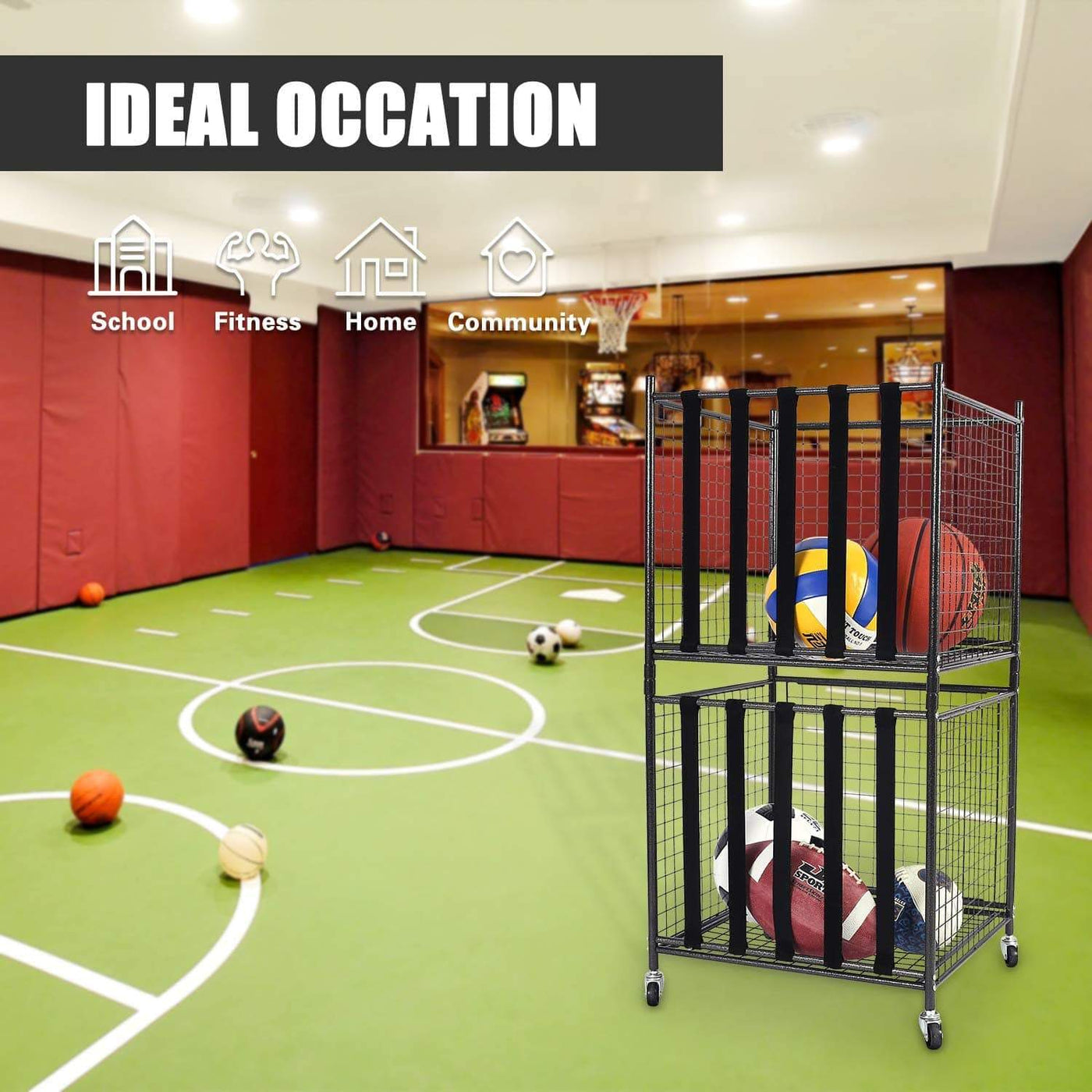 Garage & Storage - Sports Ball Storage Cart