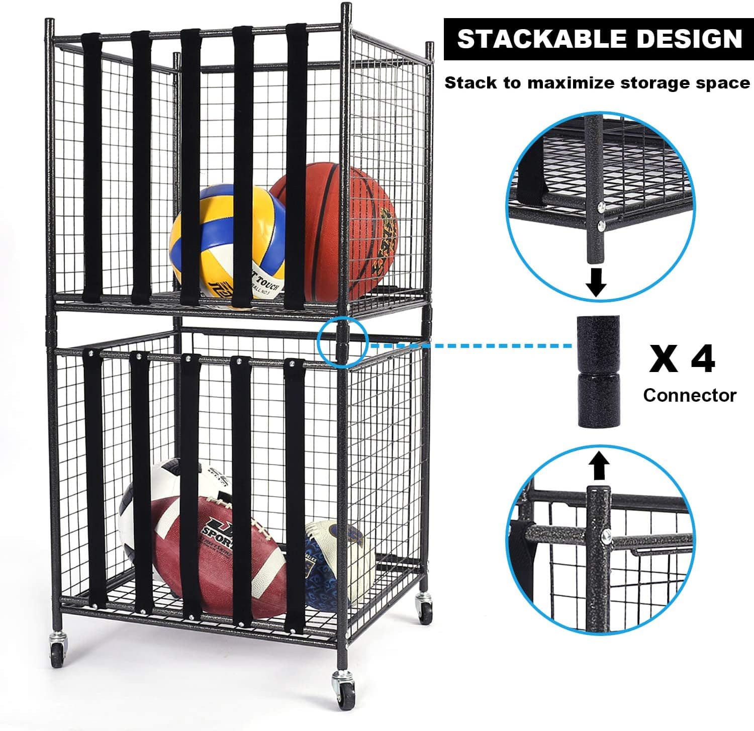 Garage & Storage - Sports Ball Storage Cart