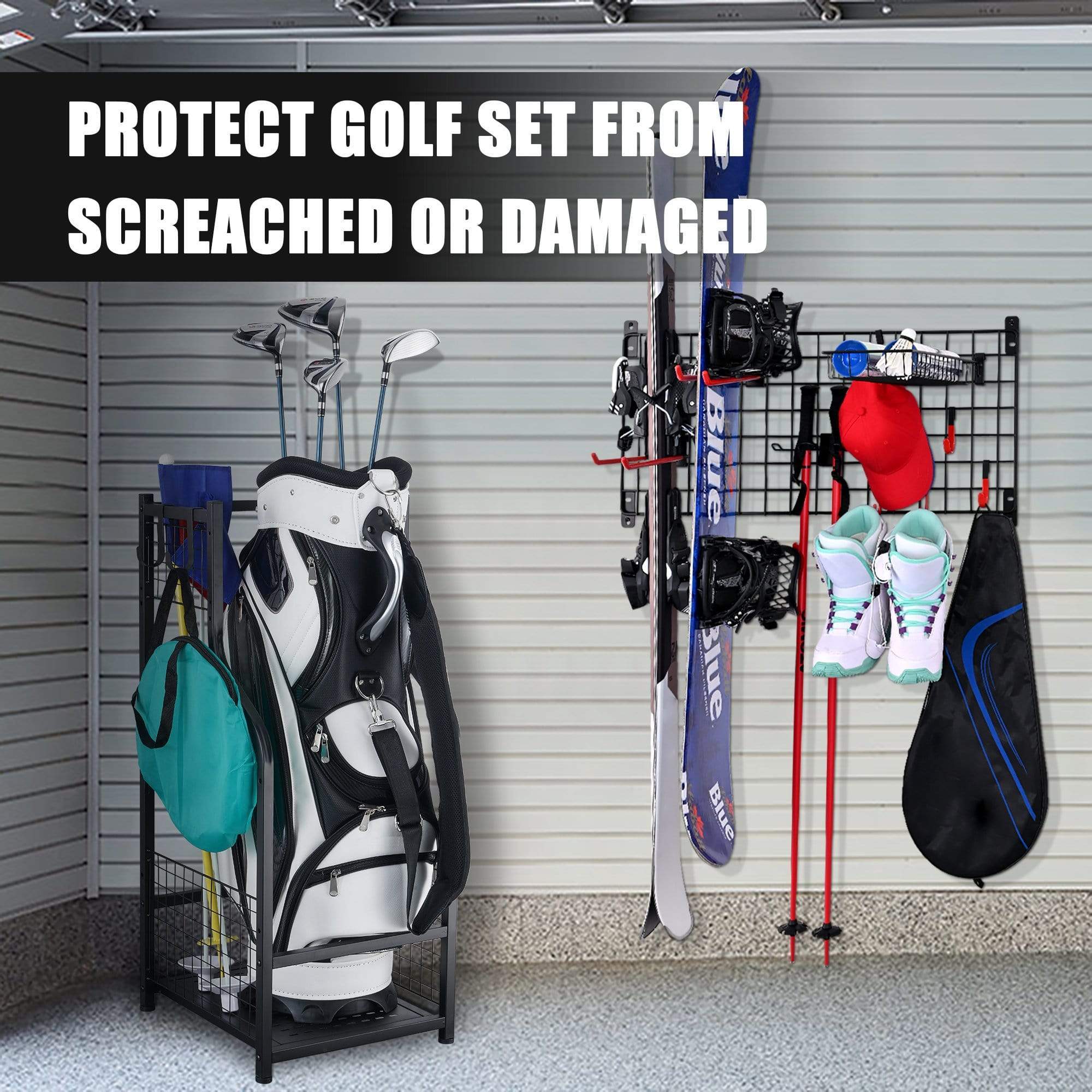 Golf bag best sale hooks for garage