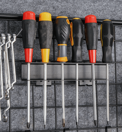 Online Home Store For Furniture and Decor Heavy Duty Tool Storage Organizer, Metal Pegboard Standard Tool Storage Kit with Black Tool board and Tool Holder Rack Great for Garage/Workshops.